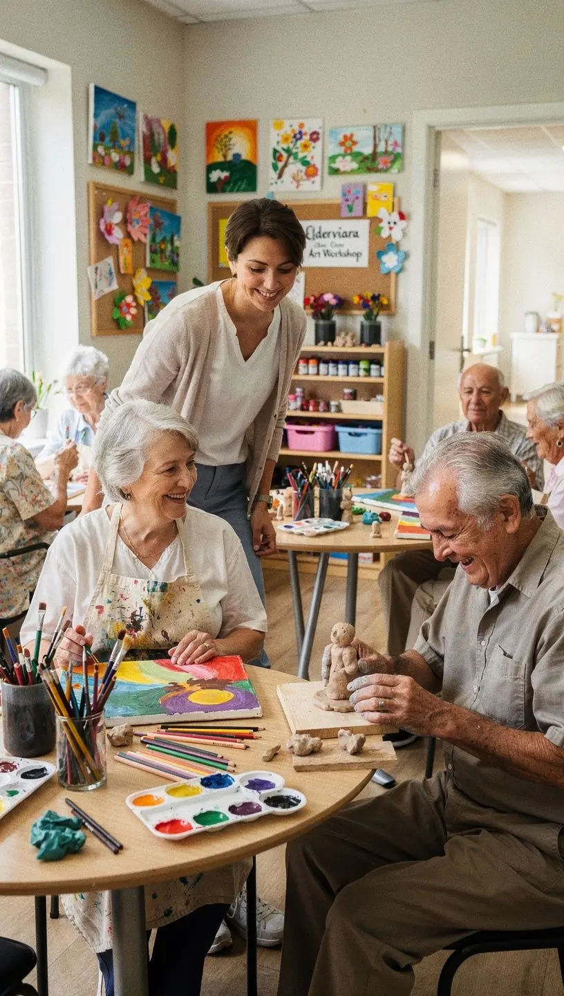 Mężczyzna w podeszłym wieku korzysta z pomocy w codziennych czynnościach.